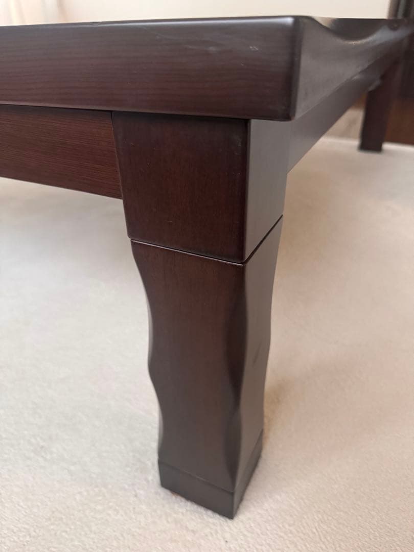 ダークブラウン座卓 木目