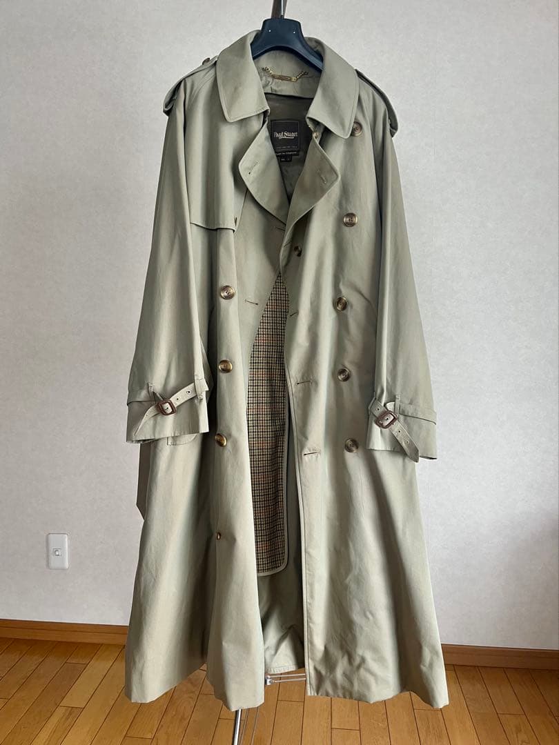 ポールスチュアート 一枚袖 トレンチコート invertere 玉虫 英国製