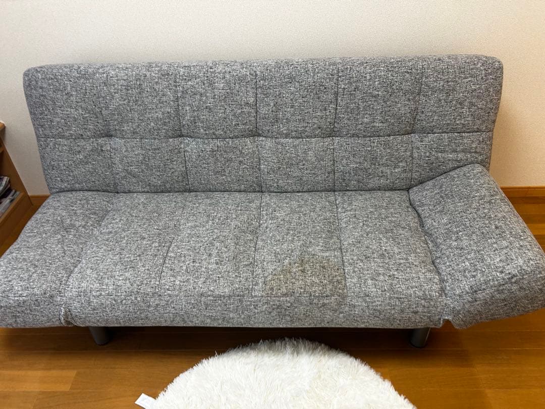 グレー ファブリック ソファ リクライニング