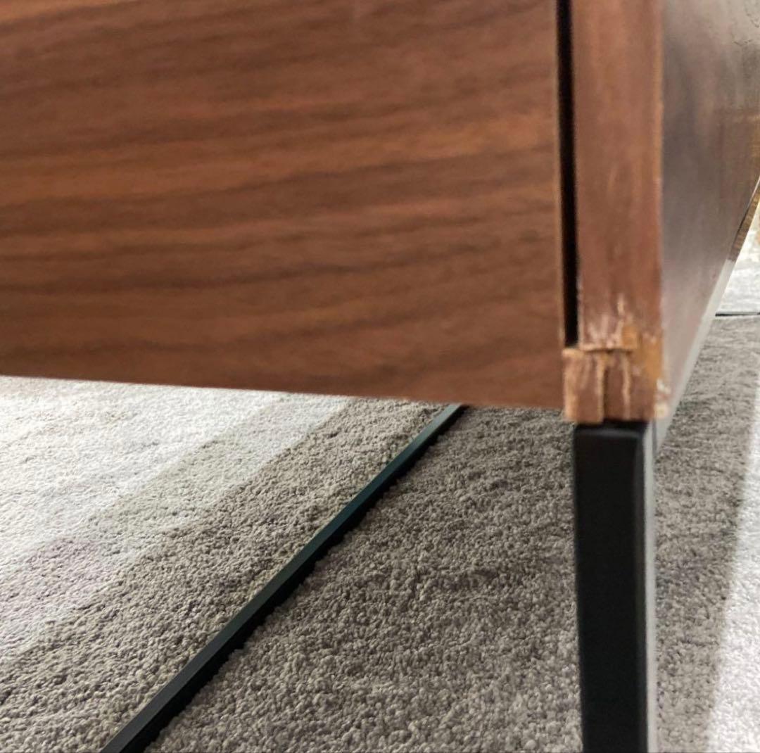 リフトアップ式センターテーブル ウォールナット調