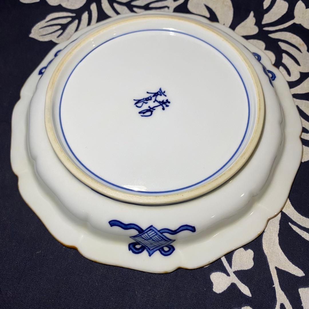 京焼　平安京泉　馬場京泉　祥瑞柄輪花皿　吉祥柄　金彩・銀彩　青海波・七宝・3枚