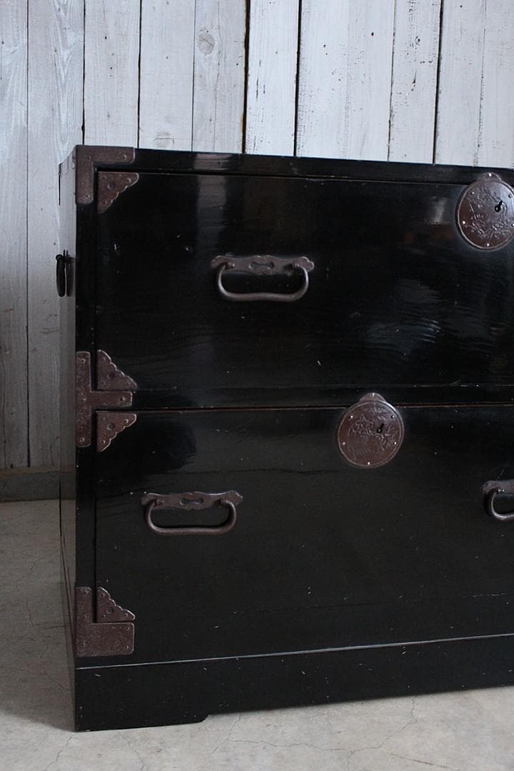 ゆず　綺麗な丸金具庄内箪笥　4杯　タンス　収納　古家具　古民家　時代家具