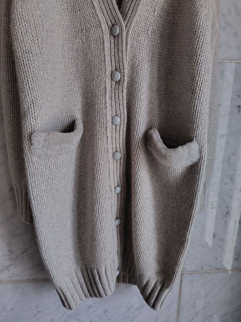 Drawer新品未使用ムートンパッチロングカーディガン