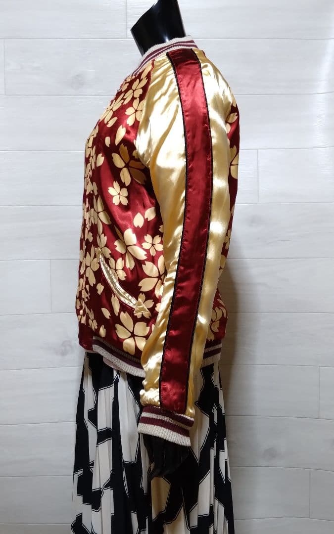 kula 倉 クラ ベロアスカジャン 松・鶴・赤富士・波刺繍仕様 Ｍ 状態良品！