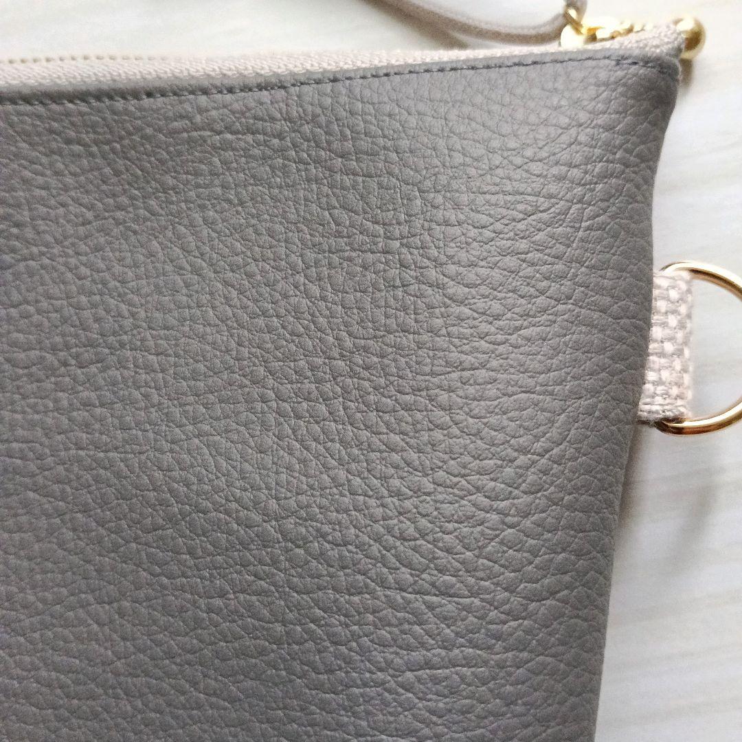 ミナペルホネン　ショルダーバッグポシェット　シンフォニー　ライトグレー　猫さん