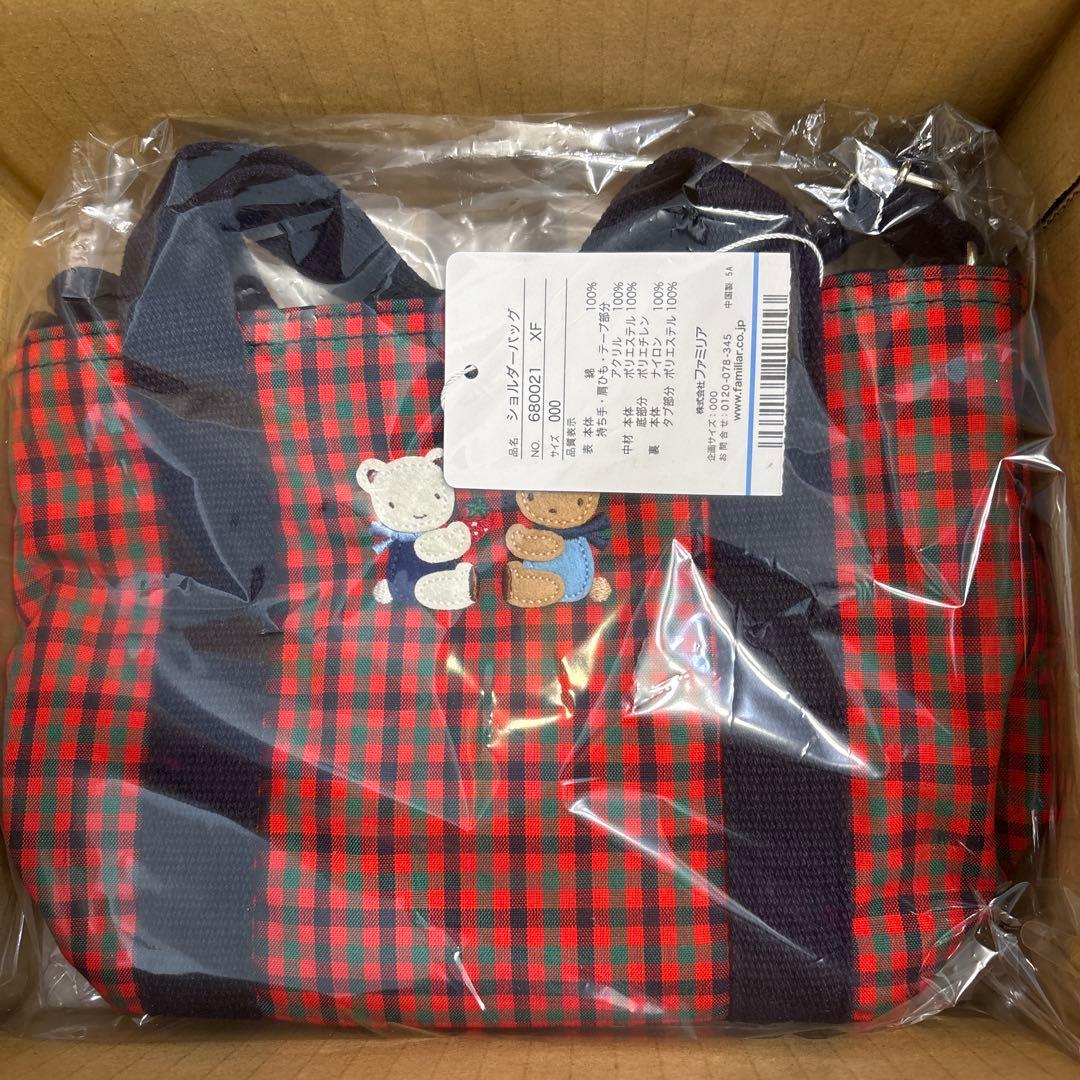 最終お値下げ　ファミリア　赤チェック　ショルダーバッグ