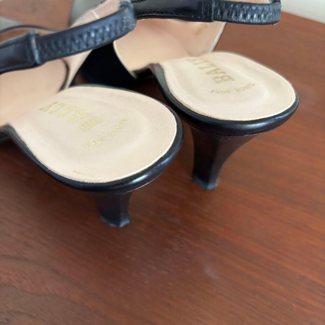 BALLY バリー 本革 スリングバック黒 36EU ポインテッドトゥ