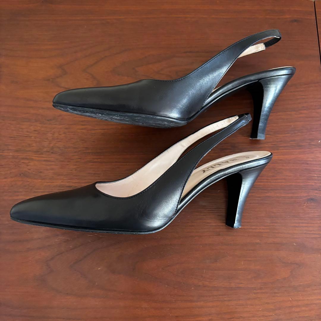 BALLY バリー 本革 スリングバック黒 36EU ポインテッドトゥ