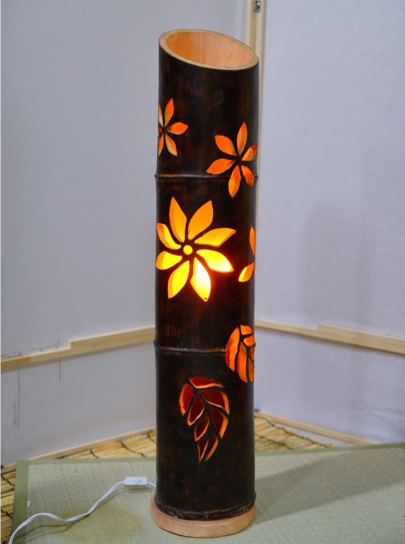 竹ランプ　〜〜揺らぎの炎　黒華〜〜