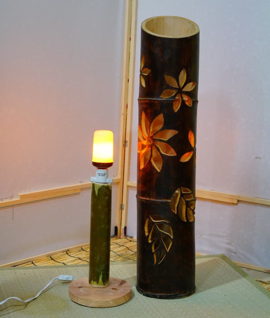 竹ランプ　〜〜揺らぎの炎　黒華〜〜