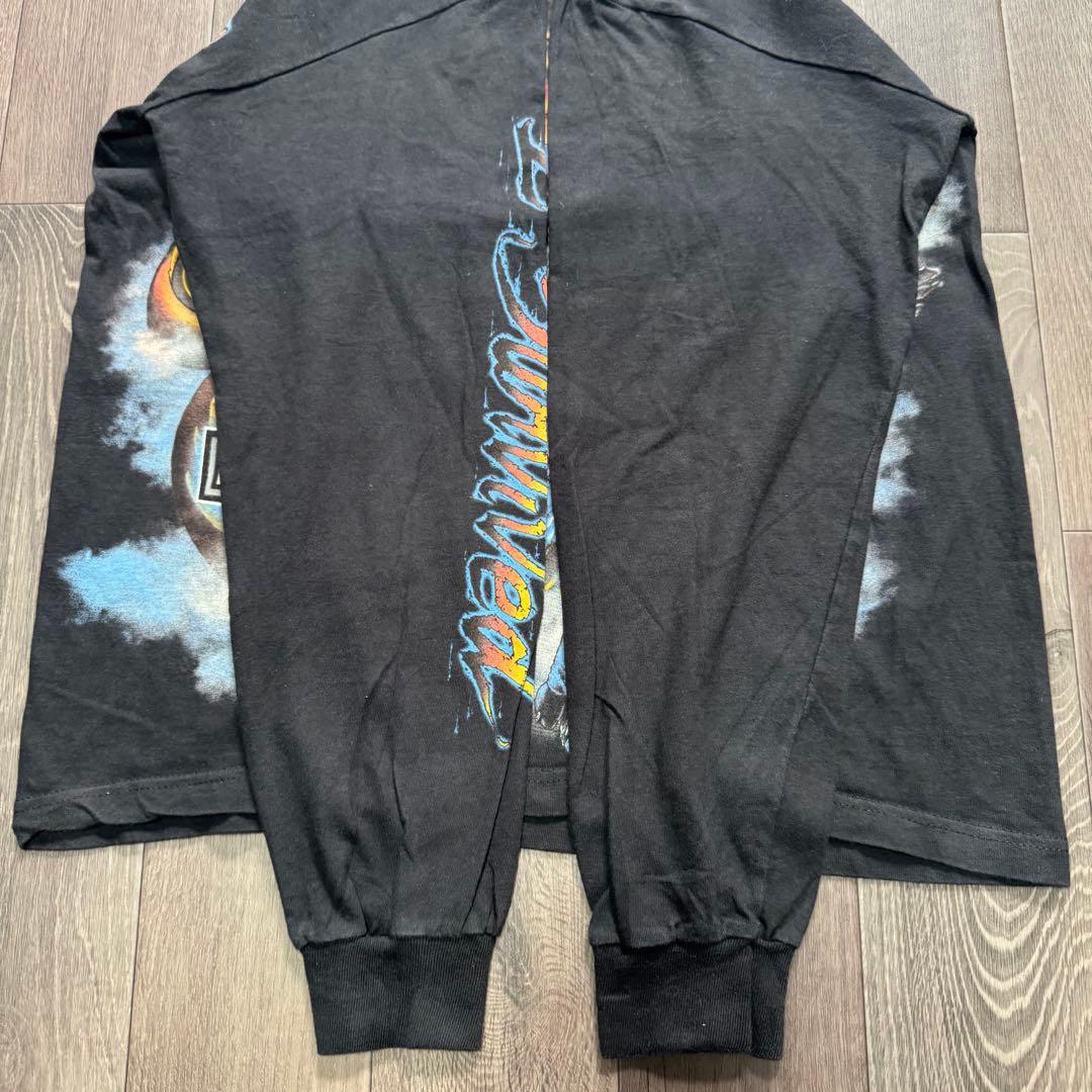 00sUSA製 ハーレーダビッドソン ブラック ドラゴン ブルーフレイム ロンT