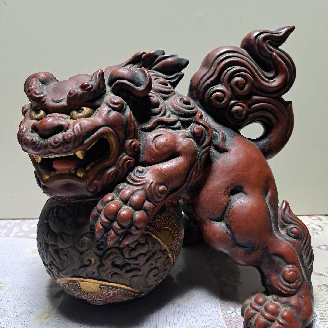 陶芸品　獅子　玉乗り獅子　古美術　骨董品