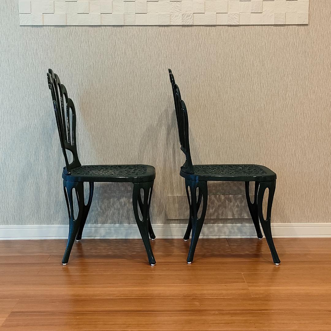 〈未使用〉ヒカリ　鋳物チェア　バレンシア　ガーデン　2脚セット