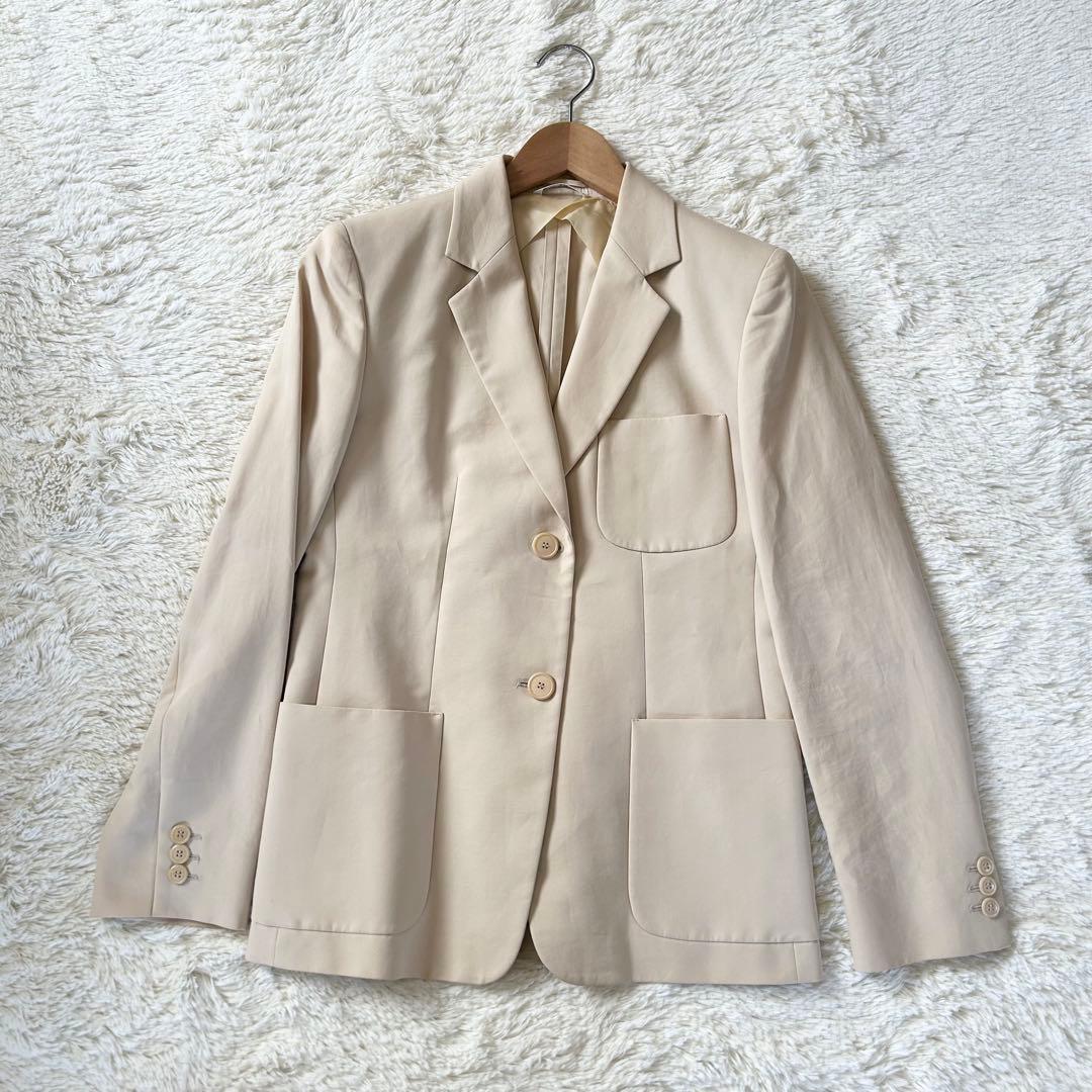 マックスマーラ パンツスーツ 白タグ ベージュ テーラード 38