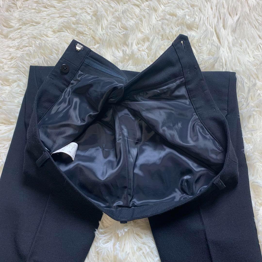 グリーンレーベルリラクシング パンツスーツ ノーカラー ダークネイビー L M紺