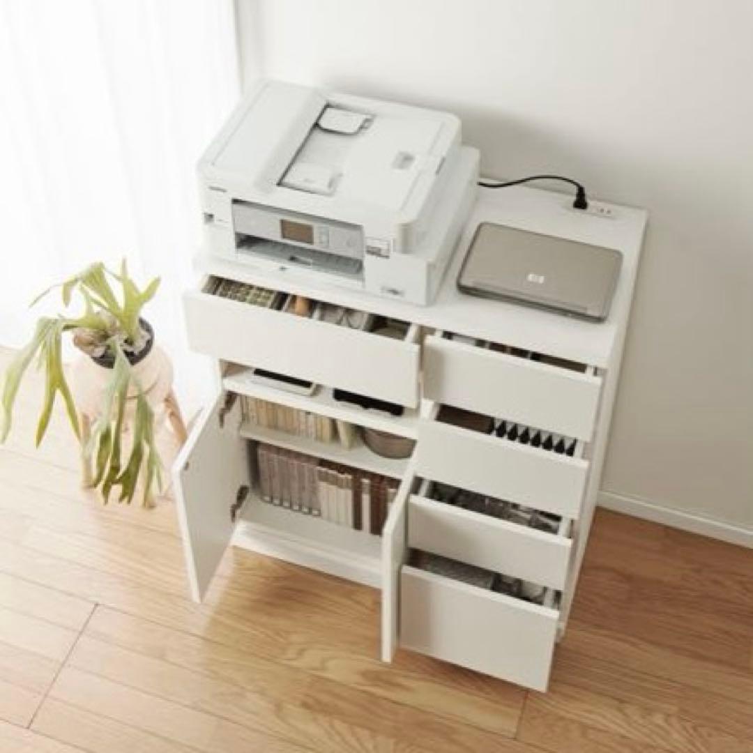 ディノス　リビング収納キャビネット 幅90cm ホワイト