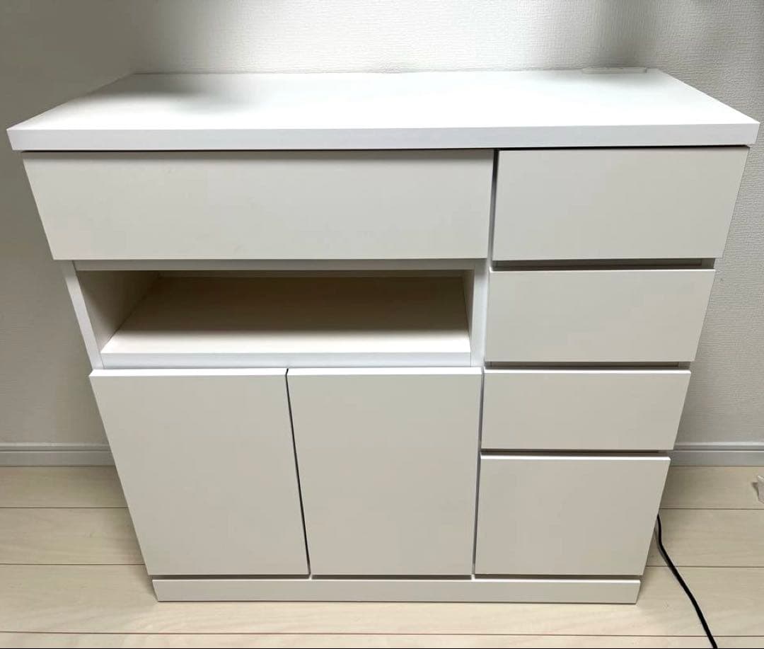 ディノス　リビング収納キャビネット 幅90cm ホワイト