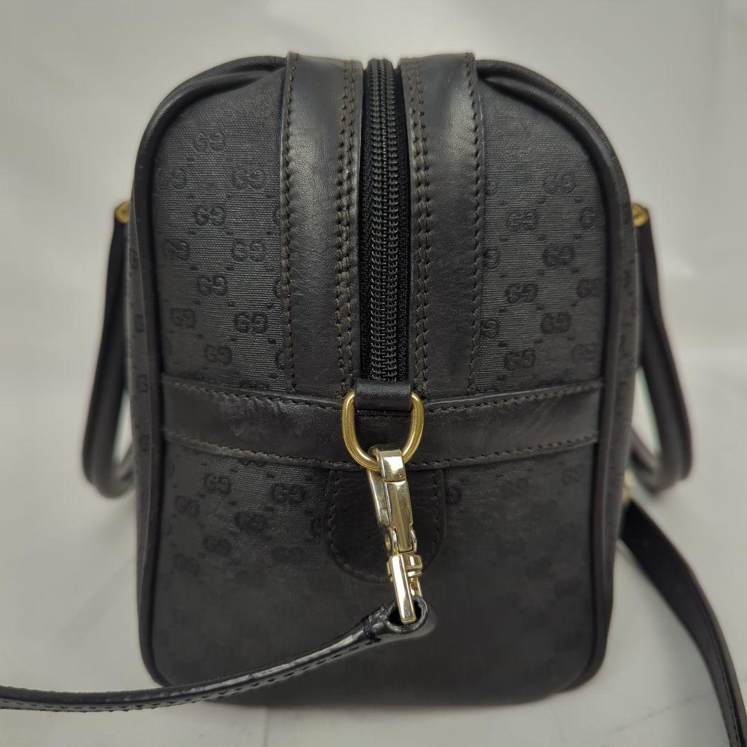 【良品】GUCCI マイクロ グッチ GG柄 ミニ ボストンバッグ ハンドバッグ