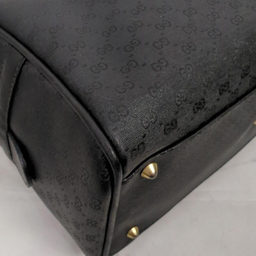 【良品】GUCCI マイクロ グッチ GG柄 ミニ ボストンバッグ ハンドバッグ