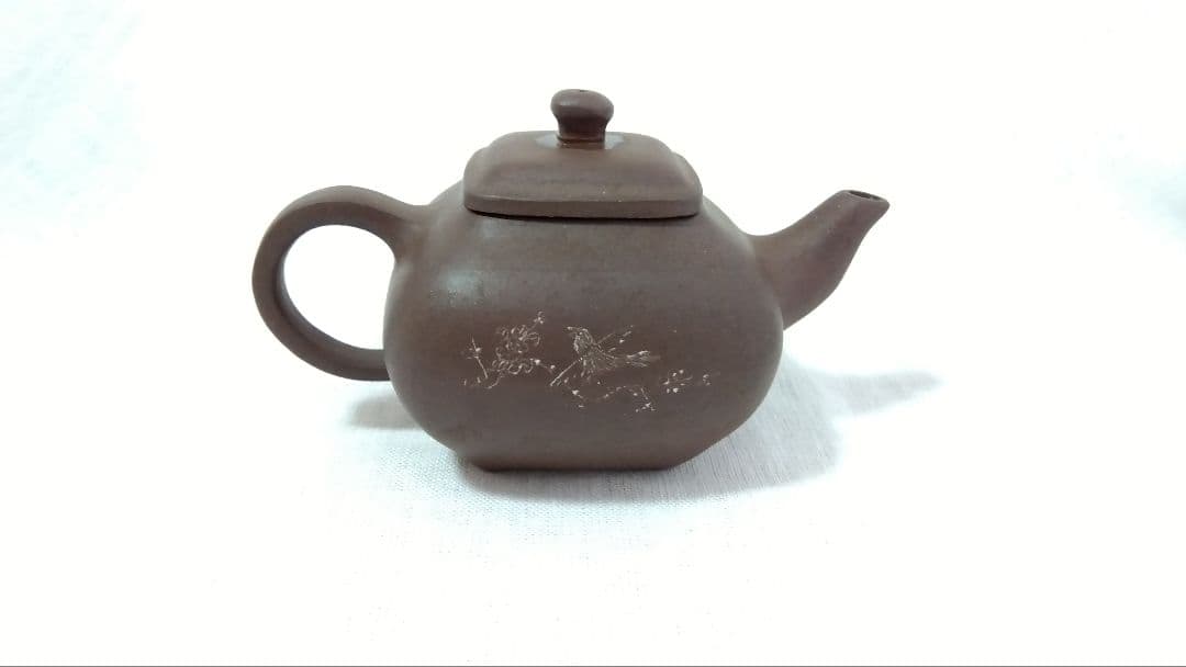 中国茶器　急須　茶道具　小伝炉壺 宜興紫砂工藝　手彫り装飾　希少品