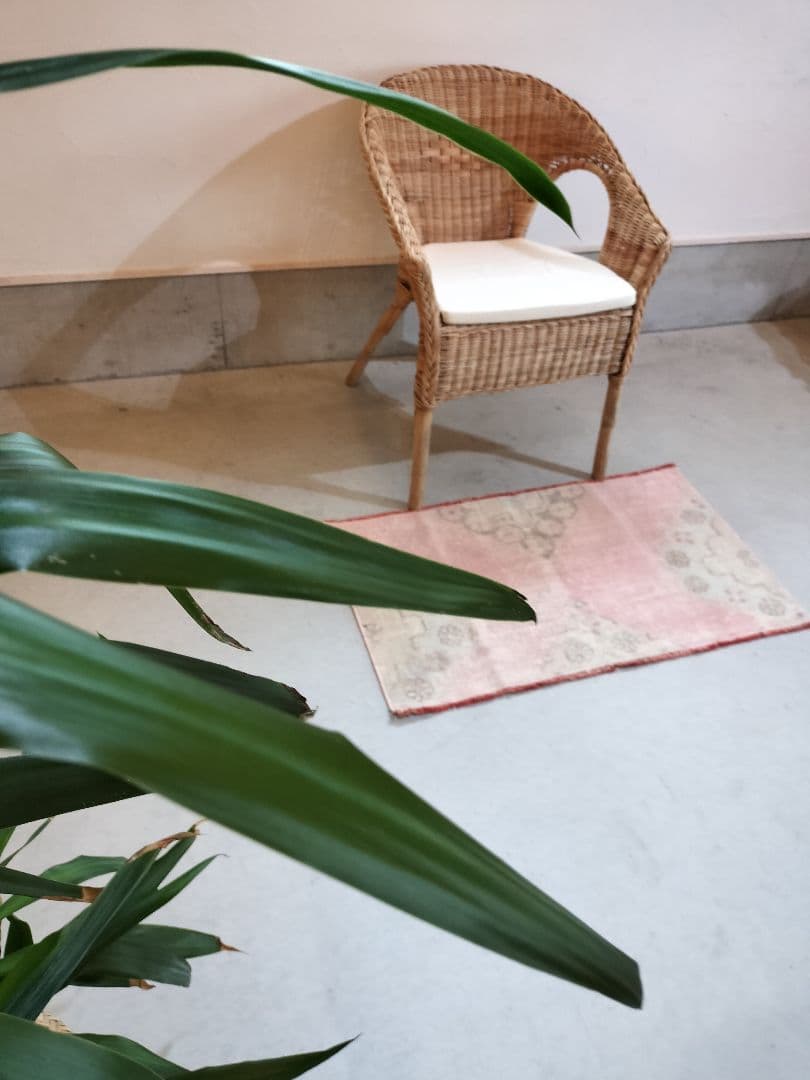 パステルローズピンクのスモールラグ　No.473