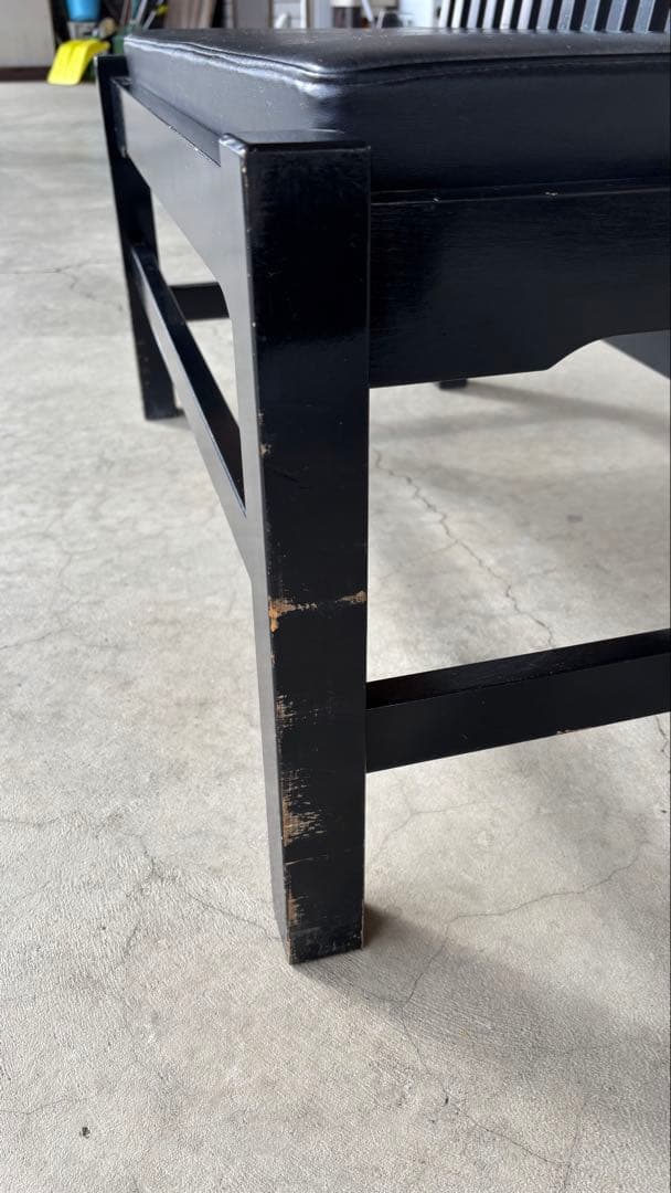 木製ベンチ　ブラック　2人掛け