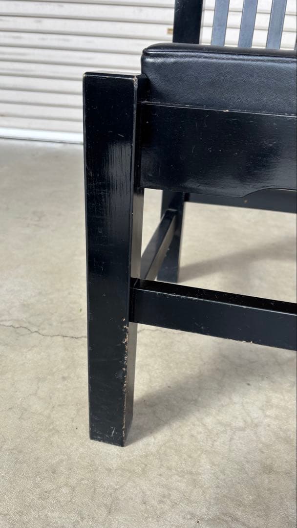 木製ベンチ　ブラック　2人掛け