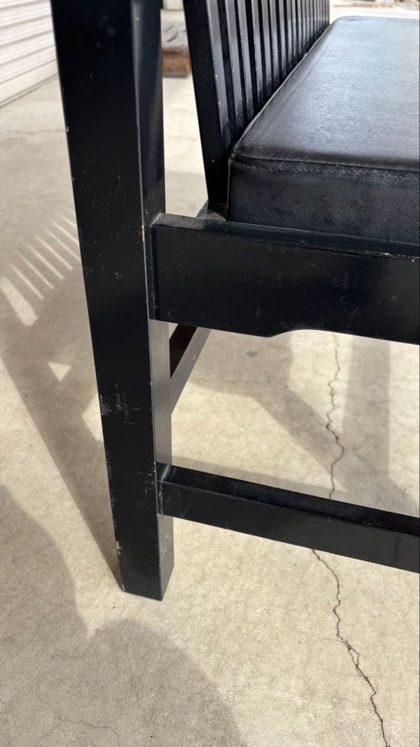 木製ベンチ　ブラック　2人掛け