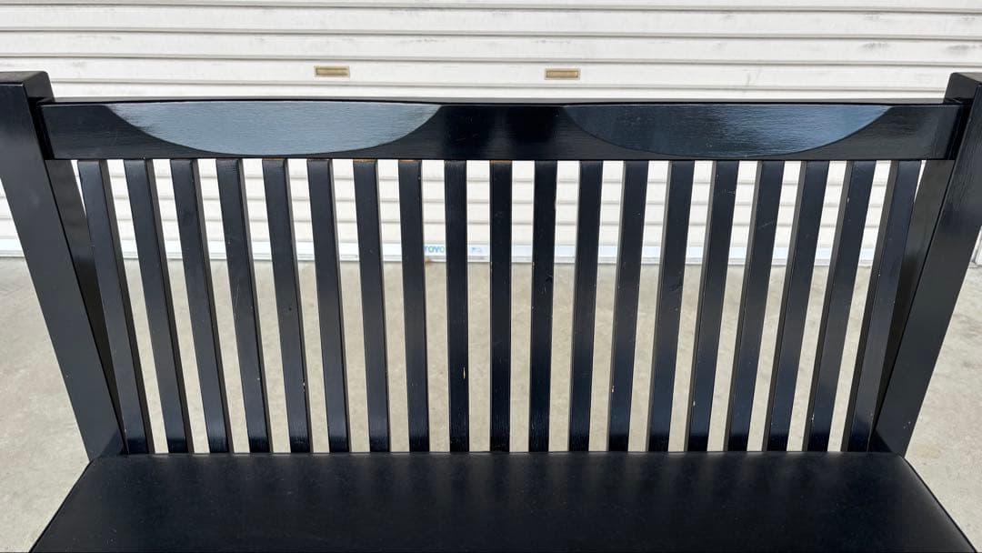 木製ベンチ　ブラック　2人掛け