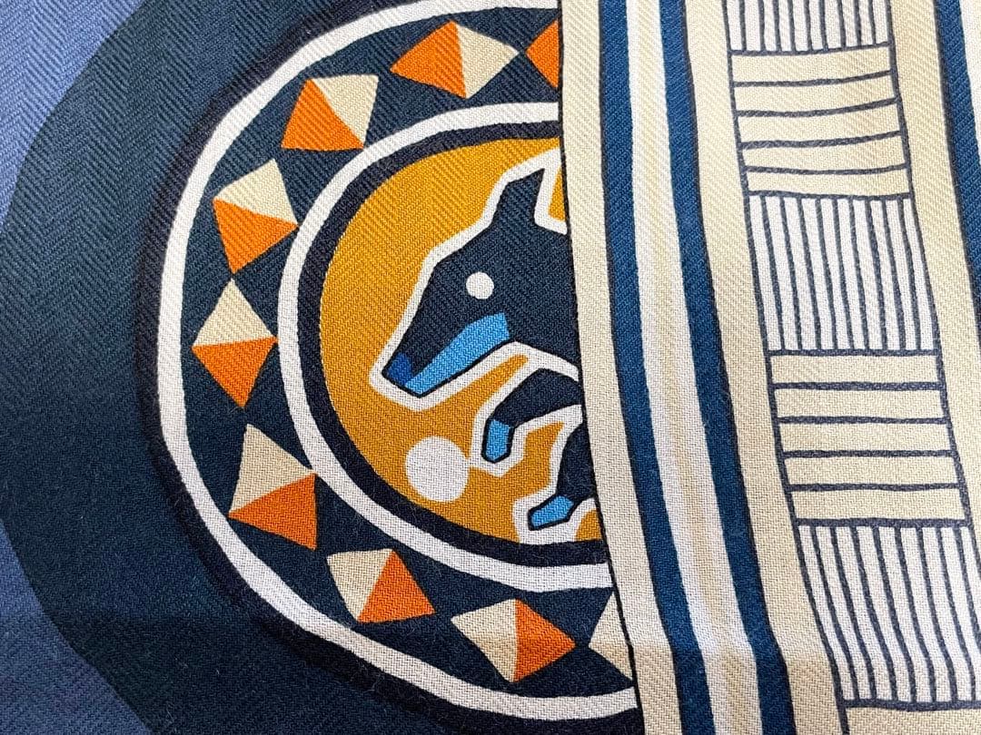 【希少！早い者勝ち！】HERMES エルメス カレジェアン 空想の鞍 ブルー系