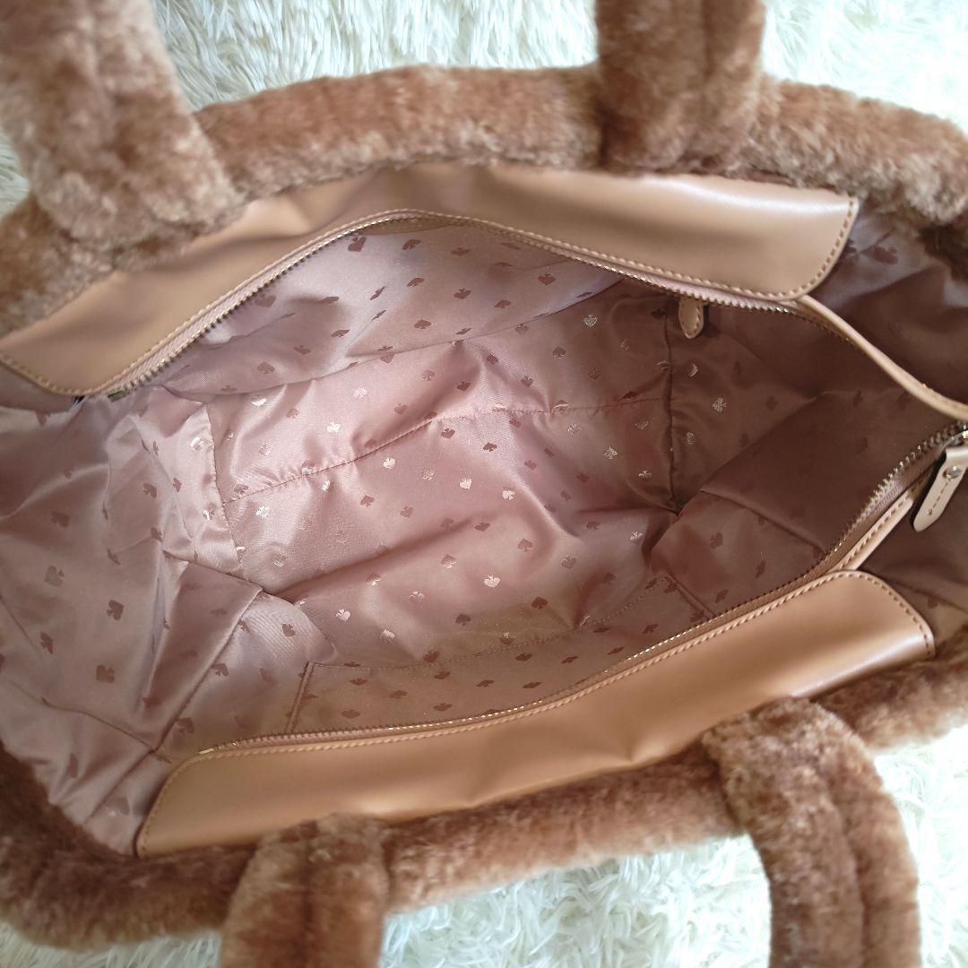 【美品✨】ケイトスペード ファー ラージ トートバッグ ボア ブラウン A4