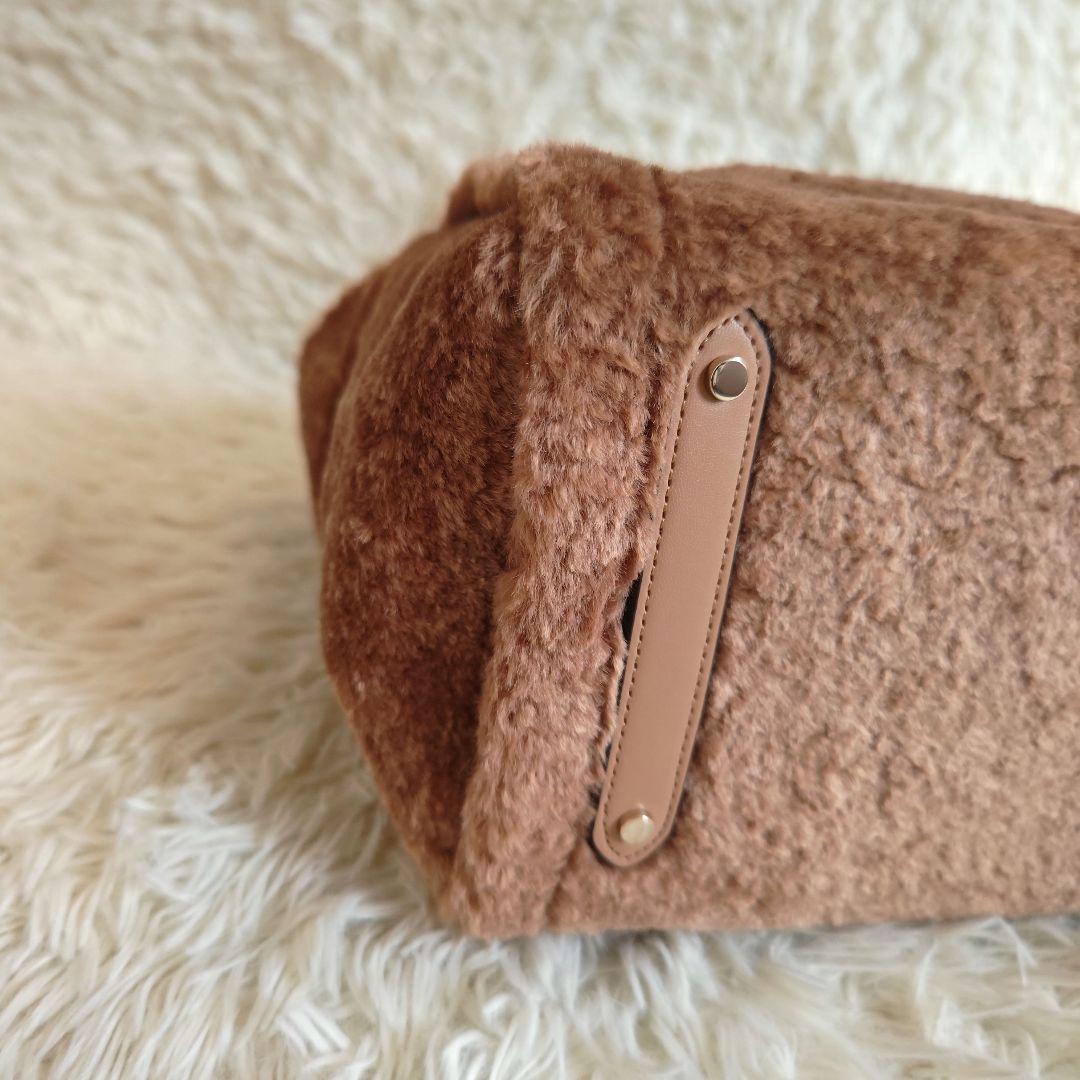 【美品✨】ケイトスペード ファー ラージ トートバッグ ボア ブラウン A4