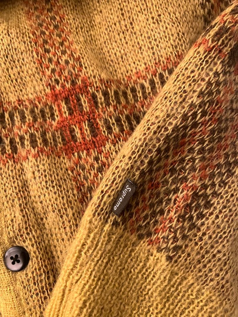 supreme plaid mohair cardigan 14aw Sサイズ