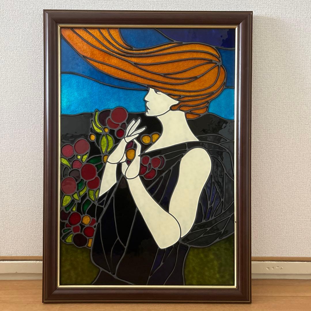 ステンドグラス　女性画