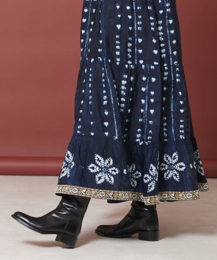 フリーダ　シボリ プリント ティアード ワンピース