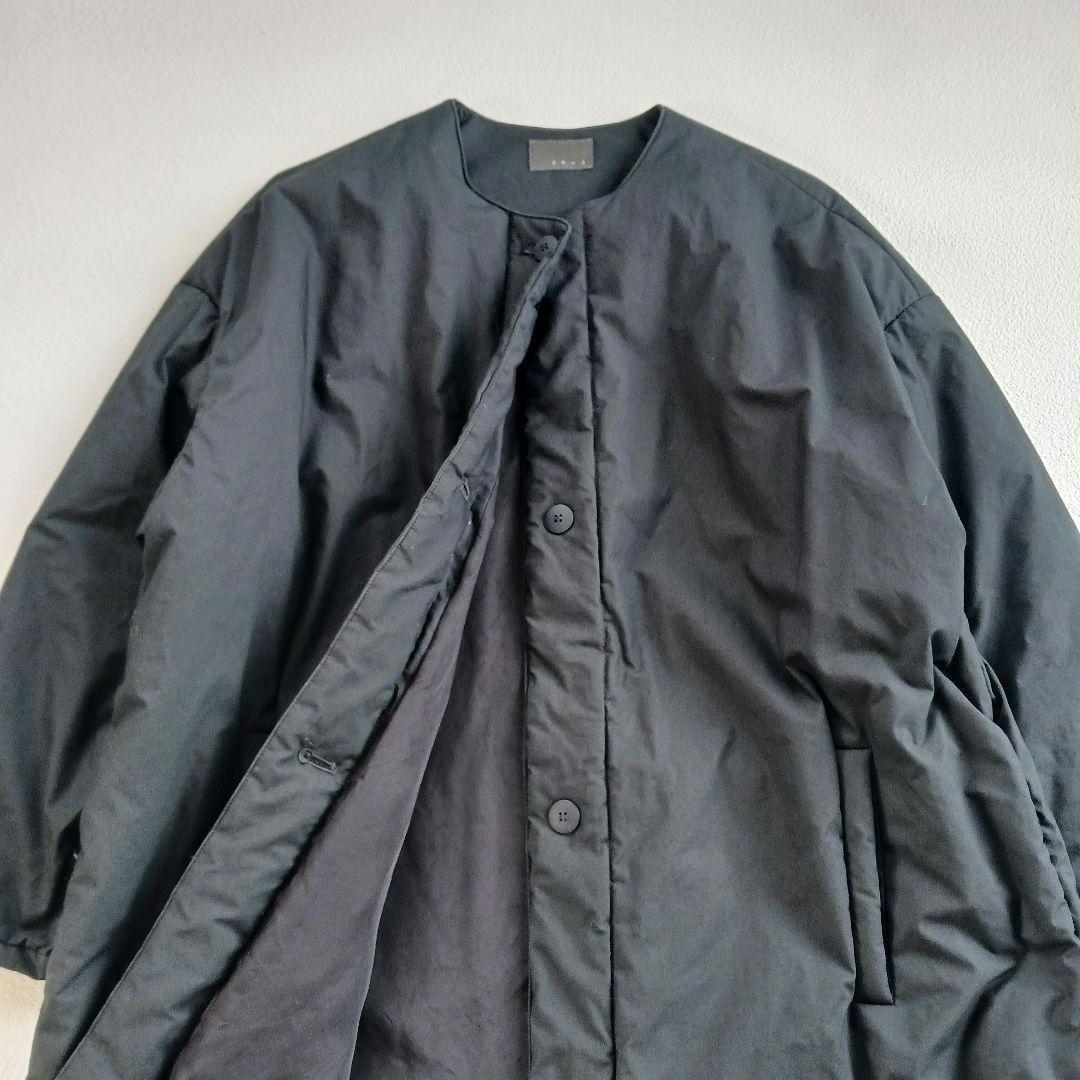 オローネ　フォーカスウォームコート　ブラック　ノーカラー　ロングコート　日本製