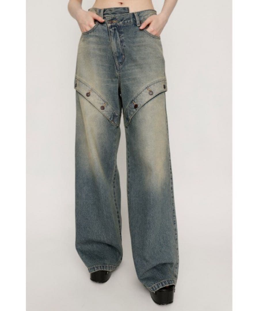 SLY ジャストウエスト サイドオープン ストレートパンツ