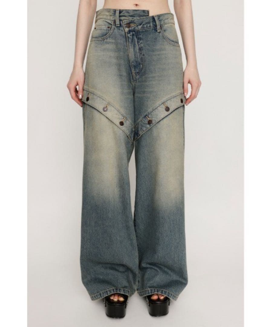 SLY ジャストウエスト サイドオープン ストレートパンツ