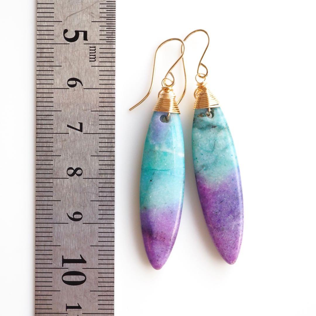 【❄︎ミント❄︎】アマゾナイトのデザインピアス