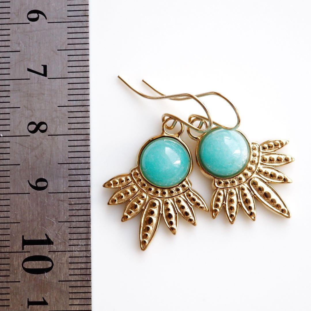 【❄︎ミント❄︎】アマゾナイトのデザインピアス