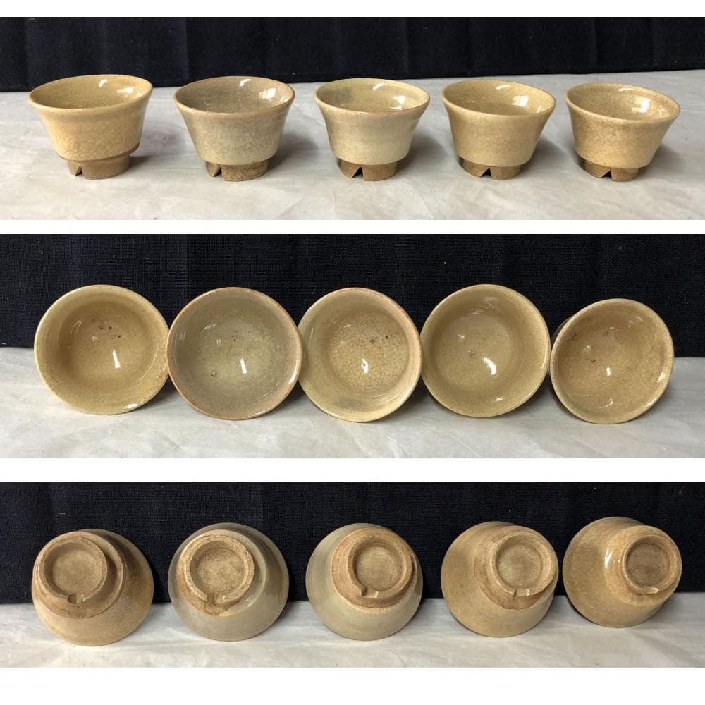 e2446 萩焼 豆茶器 セット 天龍 煎茶器 宝瓶 湯冷まし 煎茶碗 煎茶道具