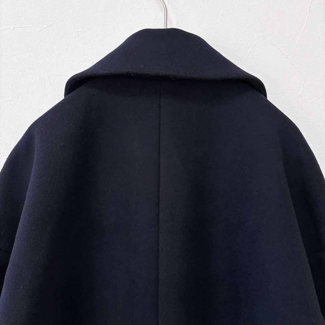 フレームワーク ハミルトン ラムウール ダブルチェスターコート 38 ネイビー