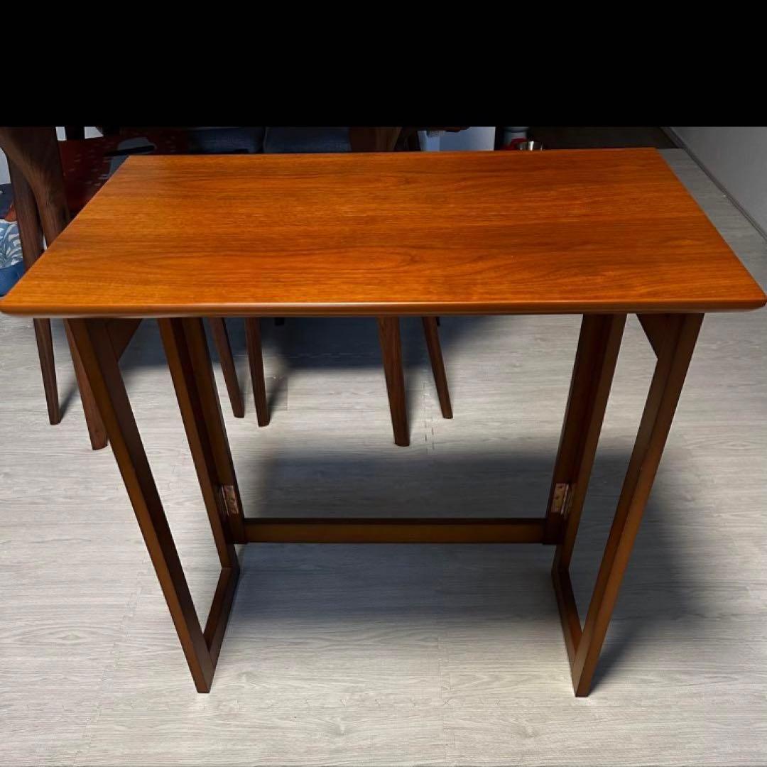 木製折りたたみテーブル ブラウン 省スペース 勉強机 作業台