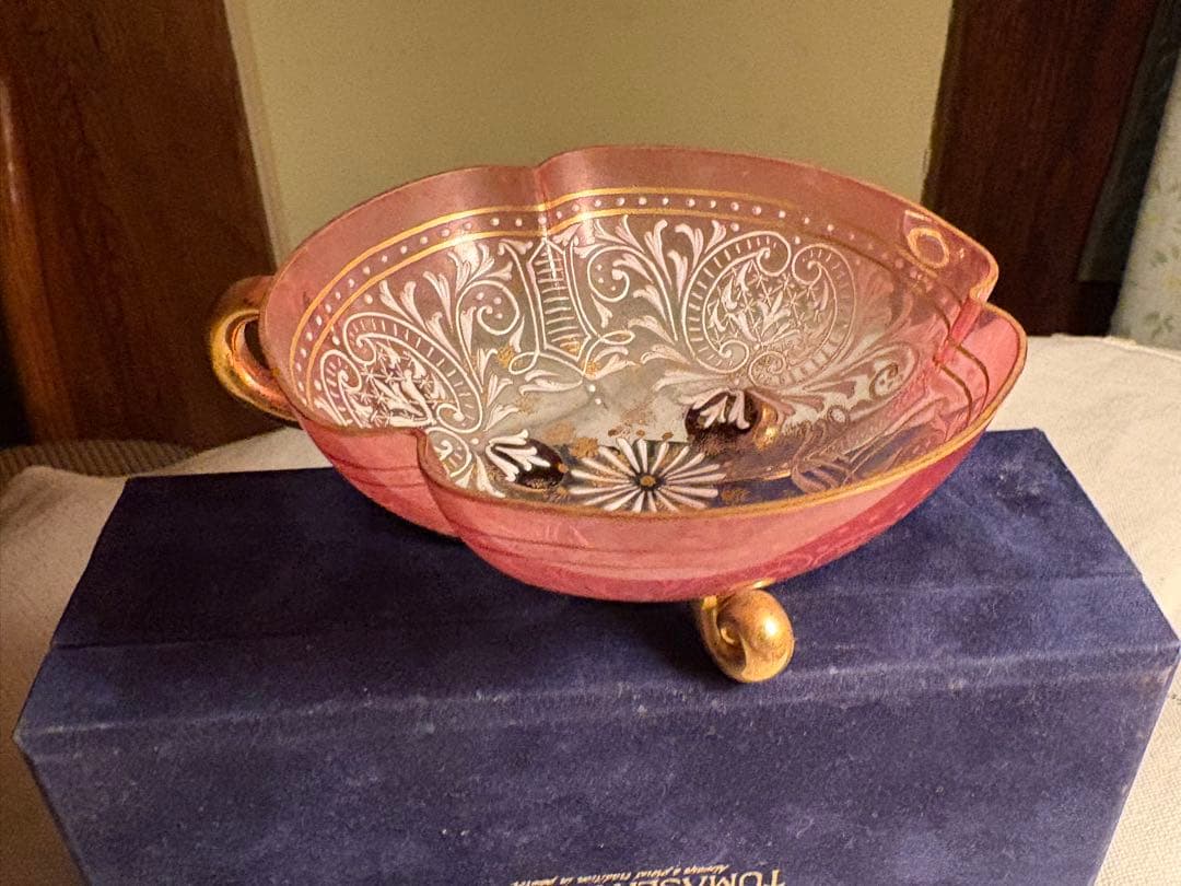 【希少】モーゼル エナメル盛 金彩 ボウル アンティーク、MOSER