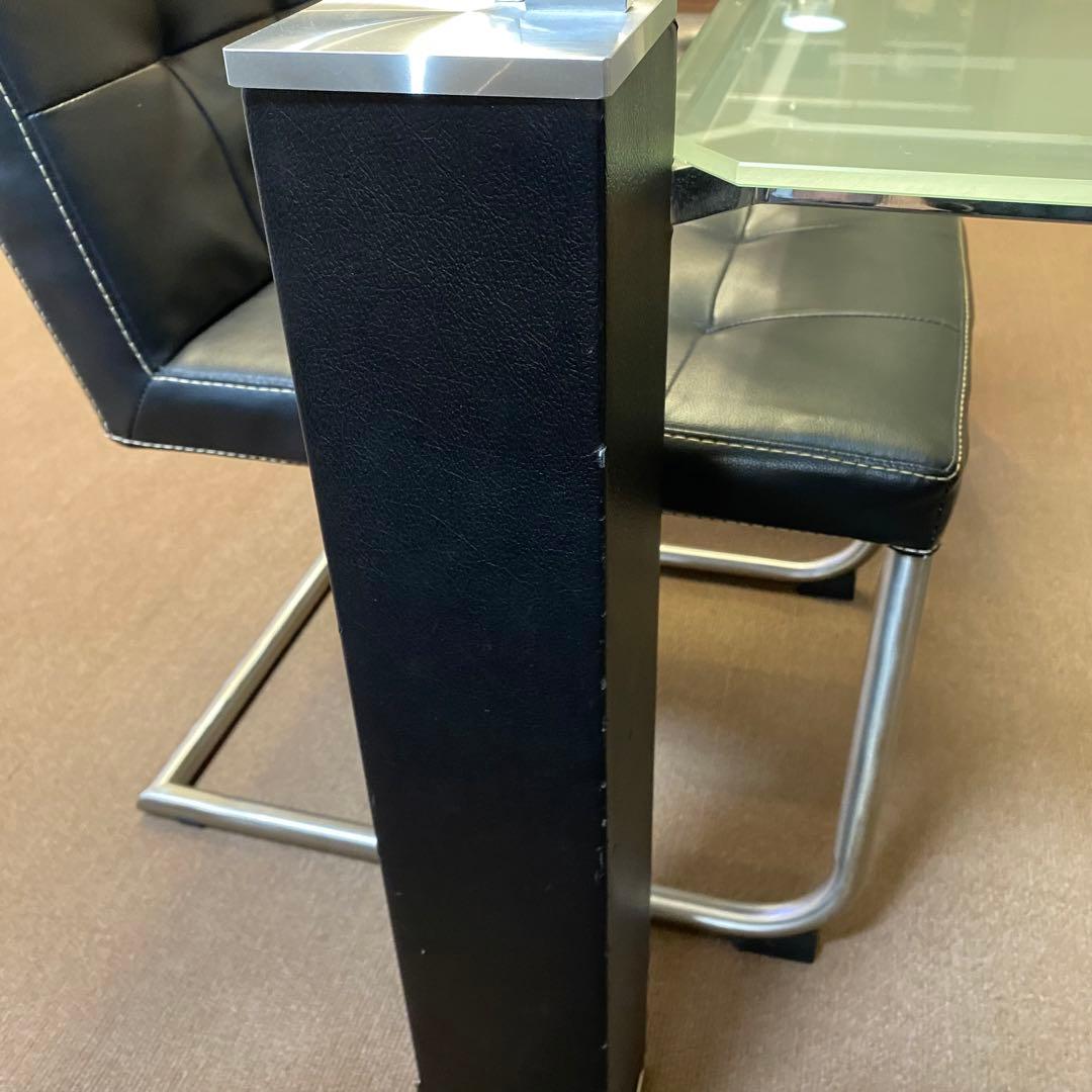 【直接引き取りのみ！】ニトリ ガラスダイニングテーブル5点セット