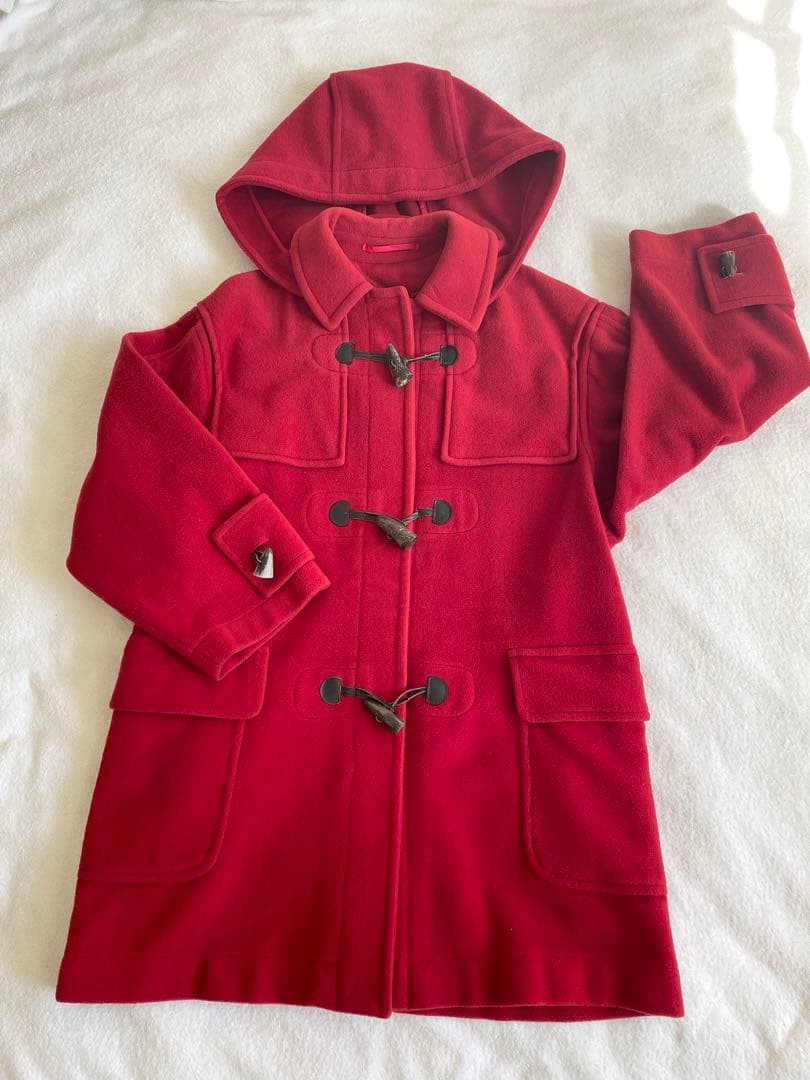 Burberry's 赤 フード付きダッフルコート　ビンテージ