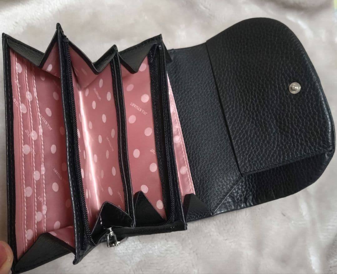 美品♪ JILL STUART ルナティ 折り財布 本革 ミニウォレット 黒