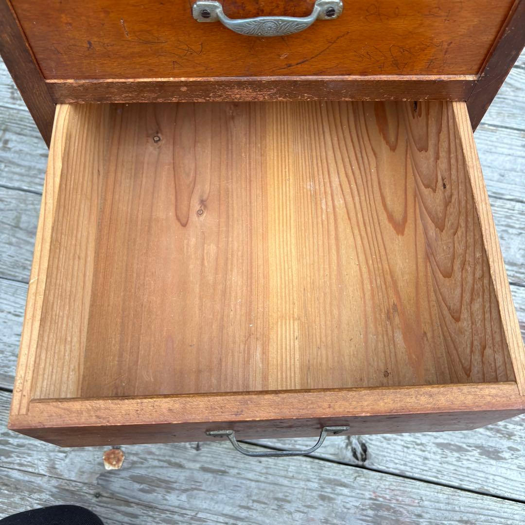 昭和レトロ アンティーク 古家具 道具箱 木製チェスト 4段 タンス 小箪笥