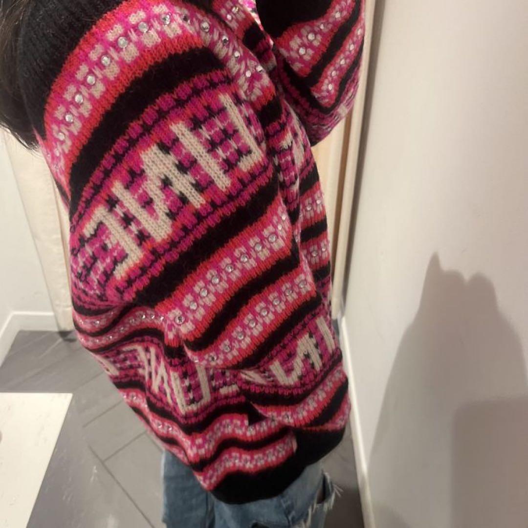 プ*ア様 女子ウケも抜群！CELINE純正クリスタルニットカーディガン ブラック