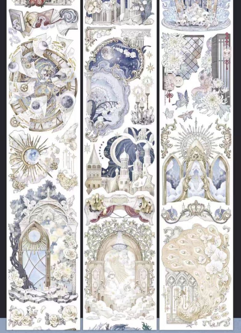 切売 866★ 海外 マスキングテープ マステ PET 装飾 花 背景 贝壳光